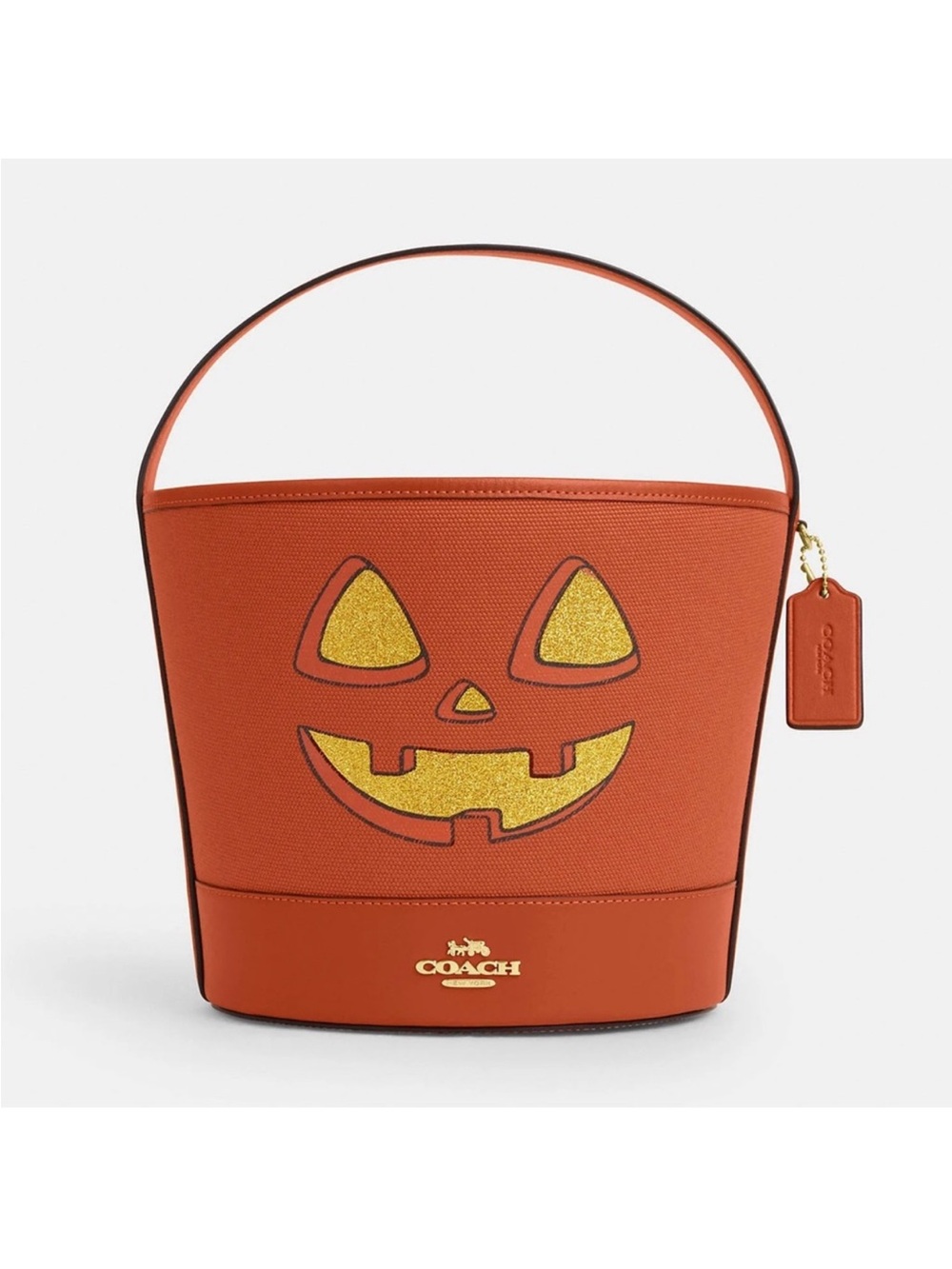 Coach Orange and Gold Pumpkin Halloween Bag